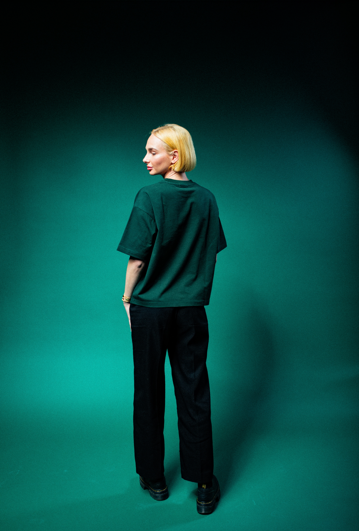 BOX FIT T-SHIRT (CROPPED) - Green