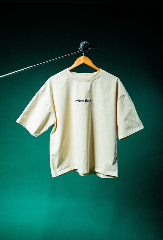 BOX FIT T-SHIRT (CROPPED) - Cream